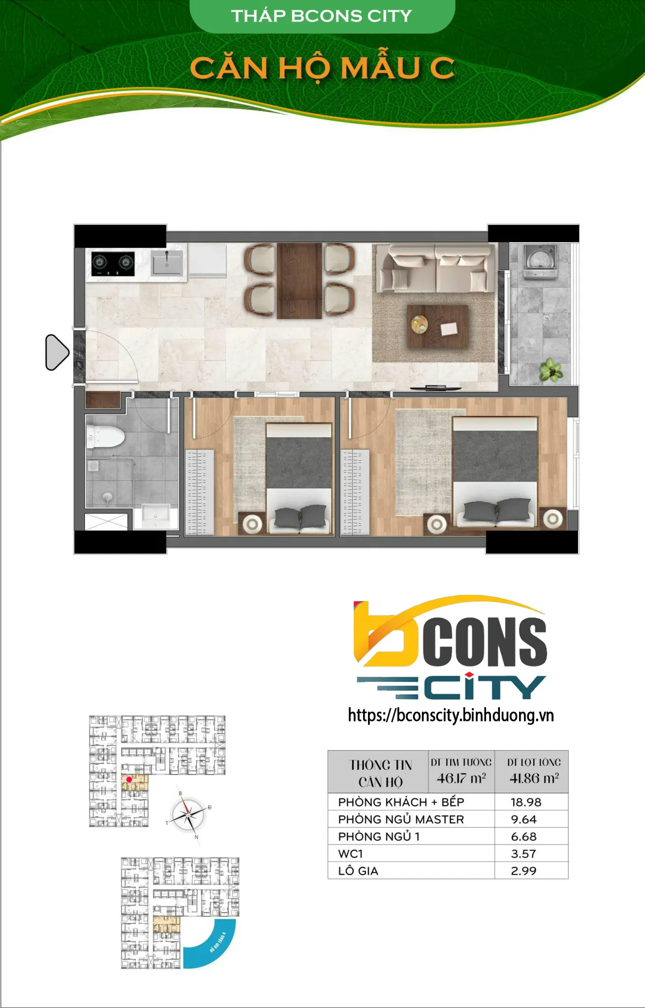 Thiết kế căn hộ mẫu C Bcons City