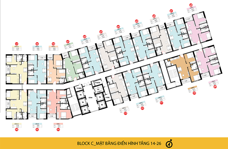 THÁP C - MẶT BẰNG ĐIỂN HÌNH TẦNG 14-26