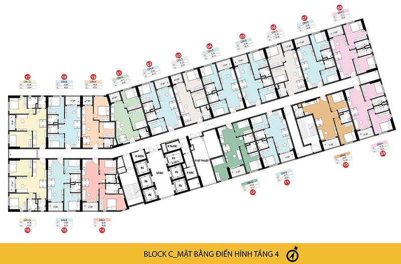 THÁP C - MẶT BẰNG ĐIỂN HÌNH TẦNG 4
