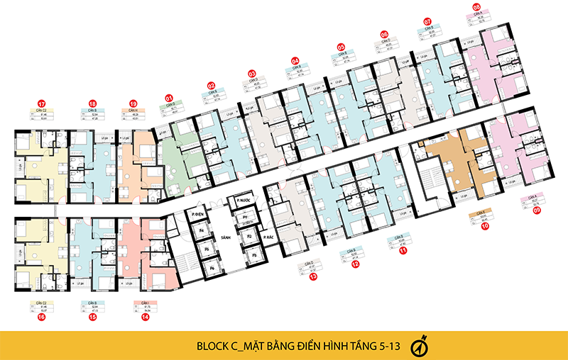 THÁP C - MẶT BẰNG ĐIỂN HÌNH TẦNG 5-13