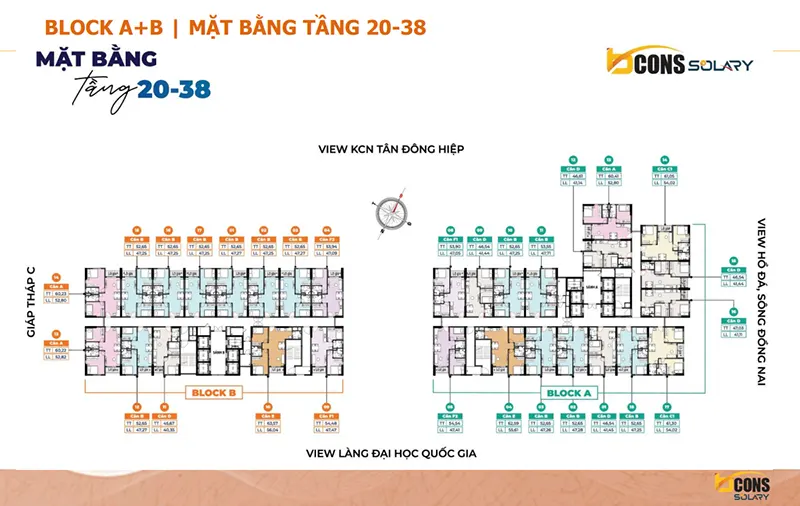 Mặt bằng tầng dự án Bcons Solary