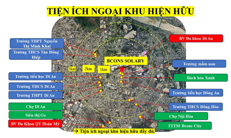 Tiện ích liên kết ngoại khu Bcons Solary
